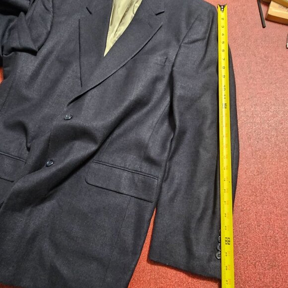 Brooks Brothers Blazer Silk Linen Wool Blend 2 Button Navy Blue Men Size 44L - Picture 9 of 14